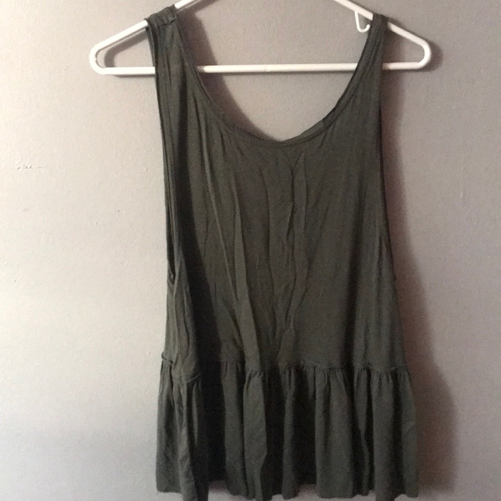 Olive green baby doll tank top